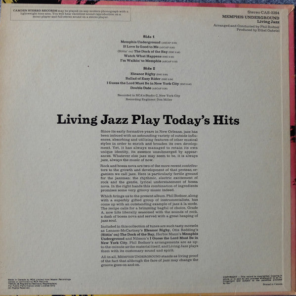 Living Jazz : Memphis Underground (LP)