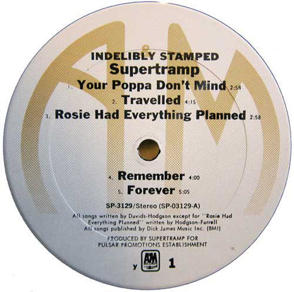 Supertramp : Indelibly Stamped (LP, Album, RE, Ter)