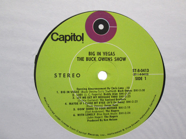 Buck Owens : The Buck Owens Show Big In Vegas (LP, Album, Club)