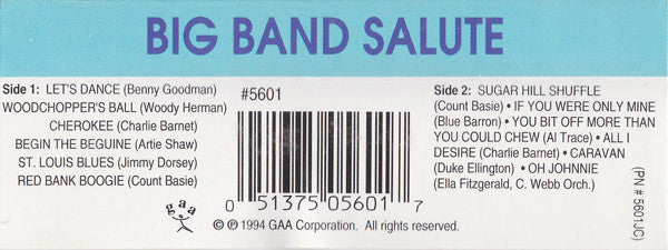 Various : Big Band Salute (Cass, Comp)