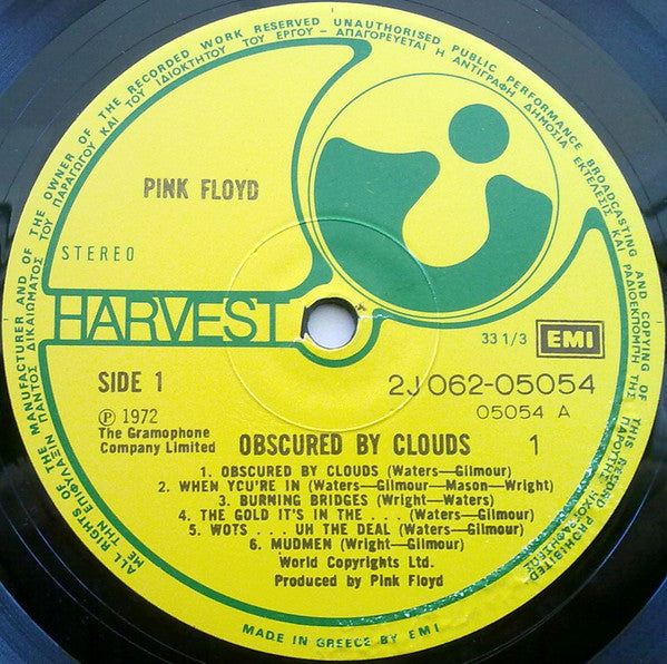 Pink Floyd : Obscured By Clouds (LP, Album, RP)
