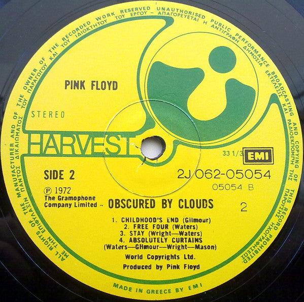 Pink Floyd : Obscured By Clouds (LP, Album, RP)