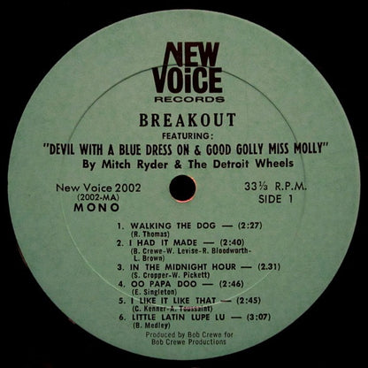 Mitch Ryder & The Detroit Wheels : Breakout...!!! (LP, Album, Mono, Gre)