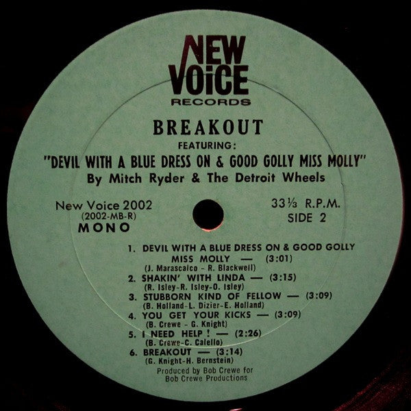 Mitch Ryder & The Detroit Wheels : Breakout...!!! (LP, Album, Mono, Gre)
