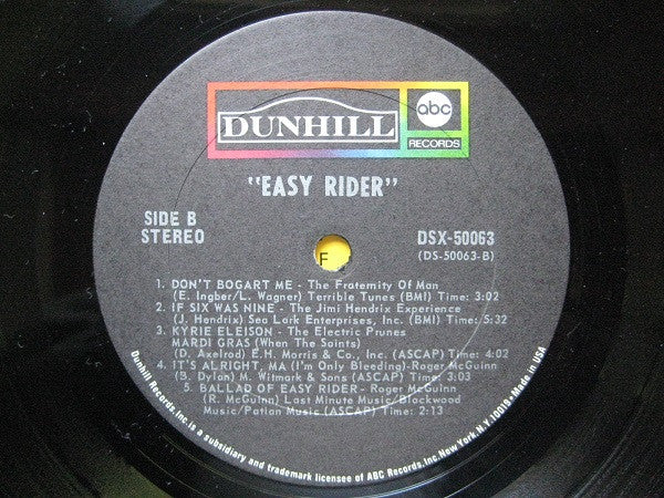 Various : Easy Rider (Music From The Soundtrack) (LP, Album, Comp, San)