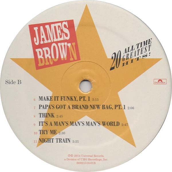 Buy James Brown : 20 All-Time Greatest Hits! (2xLP, Comp, RE