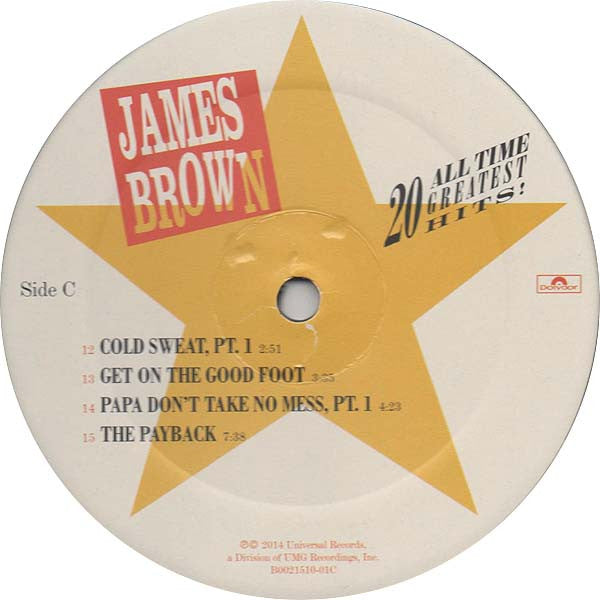 James Brown : 20 All-Time Greatest Hits! (2xLP, Comp, RE)