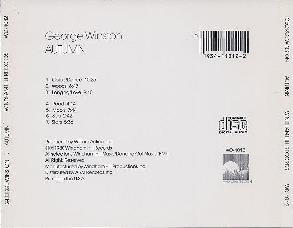 George Winston : Autumn (CD, Album, RE)