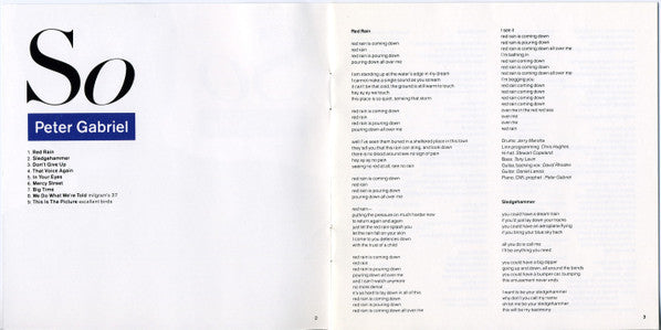 Peter Gabriel : So (CD, Album, RE, Mat)