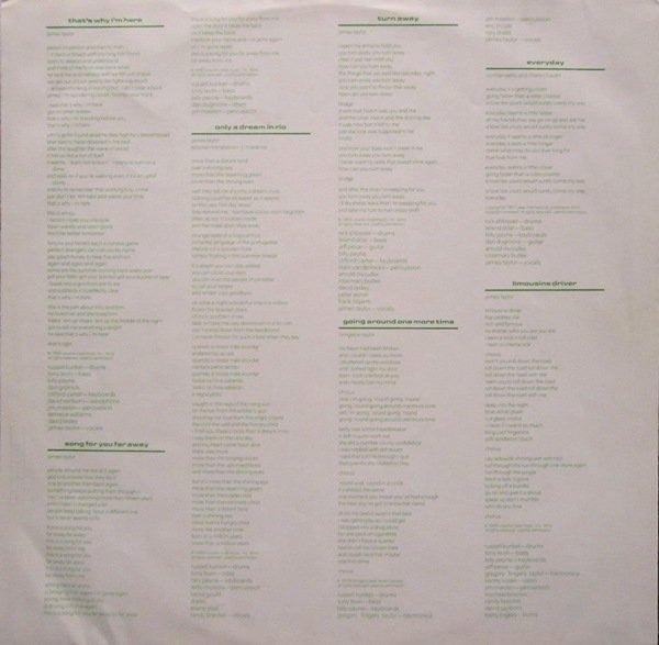 James Taylor (2) : That's Why I'm Here (LP, Album, Car)