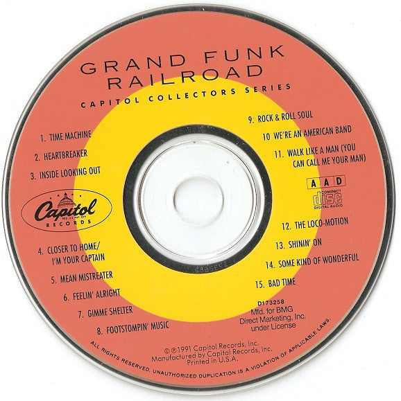 Grand Funk Railroad : Capitol Collectors Series: Grand Funk Railroad (CD, Comp, Club)