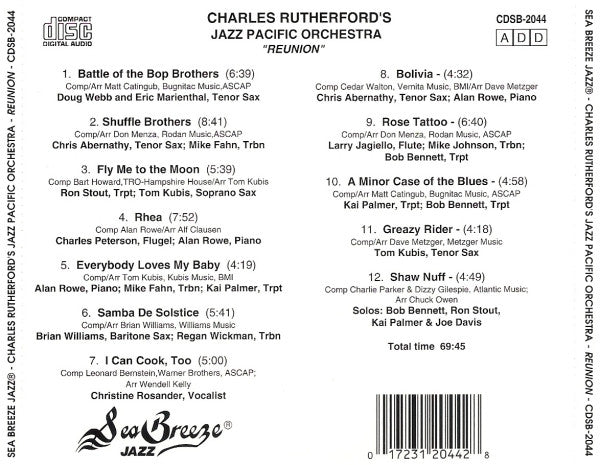 Charles Rutherford's Jazz Pacific Orchestra : Reunion (CD)