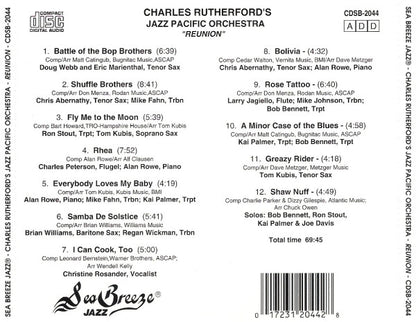Charles Rutherford's Jazz Pacific Orchestra : Reunion (CD)