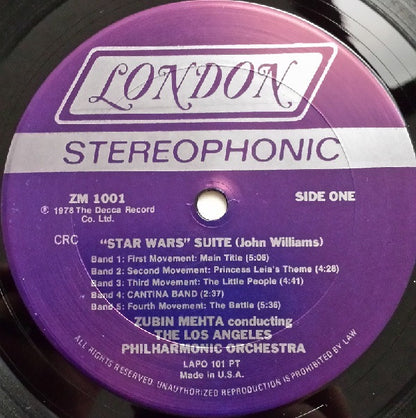 Zubin Mehta Conducts Los Angeles Philharmonic Orchestra : Suites From Star Wars And Close Encounters Of The Third Kind (LP, Club)