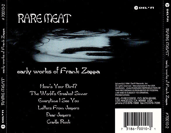 Various : Rare Meat Early Works Of Frank Zappa (CD, MiniAlbum, Comp)