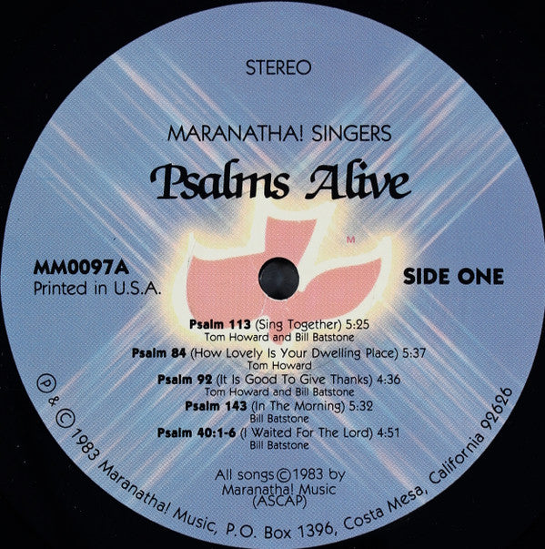 The Maranatha Singers : Psalms Alive! (LP, Gat)