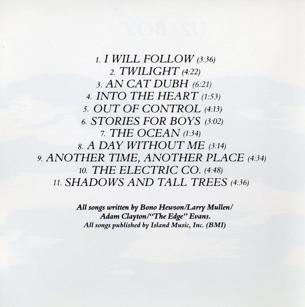 U2 : Boy (CD, Album, RE, UML)