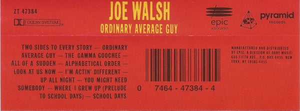 Joe Walsh : Ordinary Average Guy (Cass, Album, Dol)