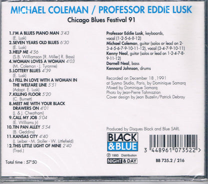 Michael Coleman (2) *** Pr. Eddie Lusk* : Chicago Blues Festival 91 (CD, Album)