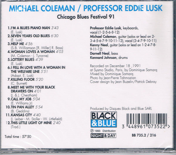 Michael Coleman (2) *** Pr. Eddie Lusk* : Chicago Blues Festival 91 (CD, Album)