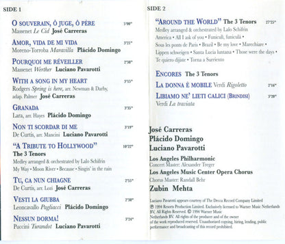 Carreras* - Domingo* - Pavarotti* With Mehta* : The 3 Tenors In Concert 1994 (Cass, Album)