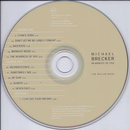 Michael Brecker : Nearness Of You (The Ballad Book) (CD, Album)