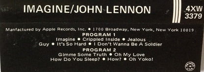 John Lennon - The Plastic Ono Band With The Flux Fiddlers : Imagine (Cass, Album, RE)