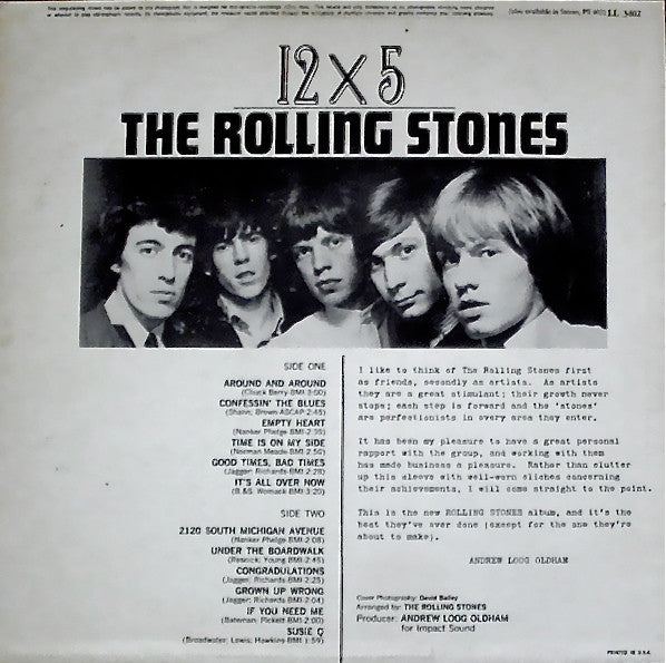 The Rolling Stones : 12 X 5 (LP, Album, Mono)