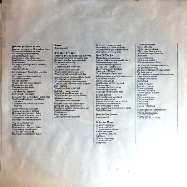 Peter Frampton : Frampton (LP, Album, Pit)