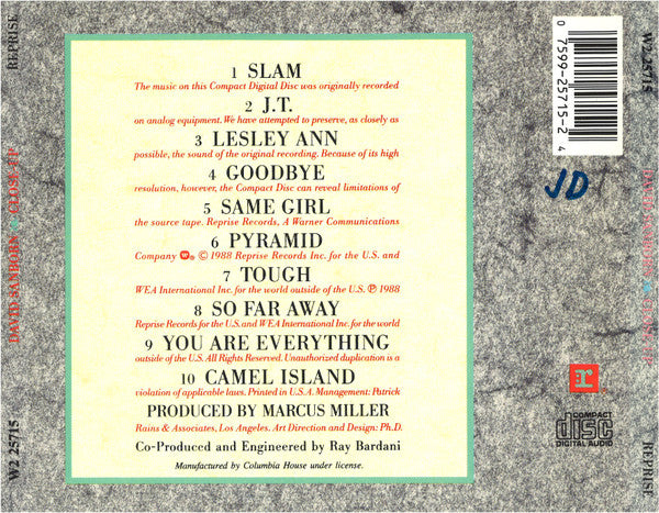 David Sanborn : Close-Up (CD, Album, Club)