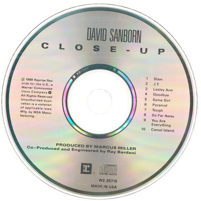 David Sanborn : Close-Up (CD, Album, Club)