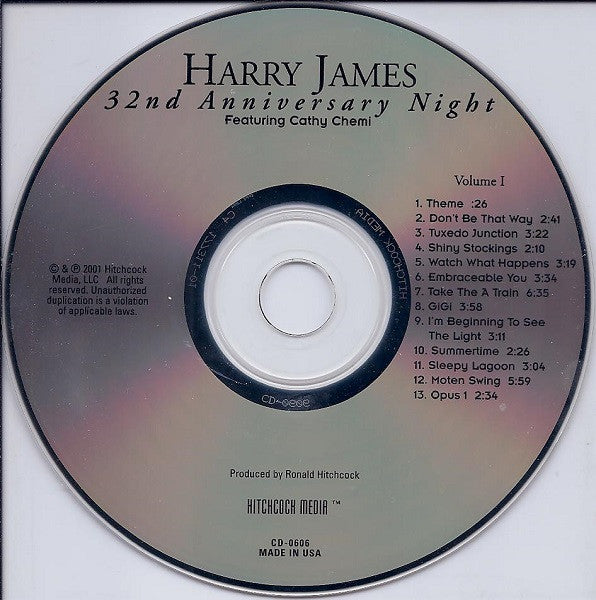 Harry James & His Orchestra* Featuring Cathy Chemi : 32nd Anniversary Night Vol. 1 (CD, Album)