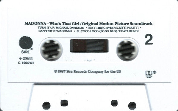 Various : Who's That Girl (Original Motion Picture Soundtrack) (Cass, Album, Comp, Club, RE, BMG)