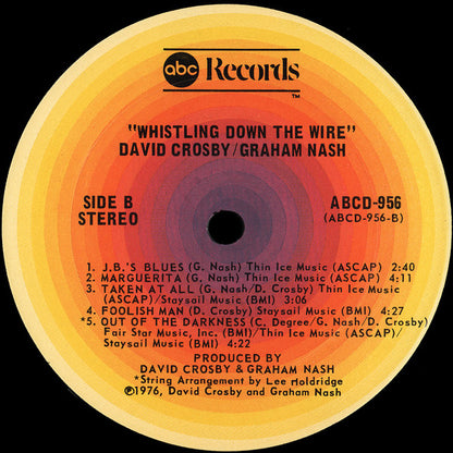 David Crosby / Graham Nash* : Whistling Down The Wire (LP, Album, San)