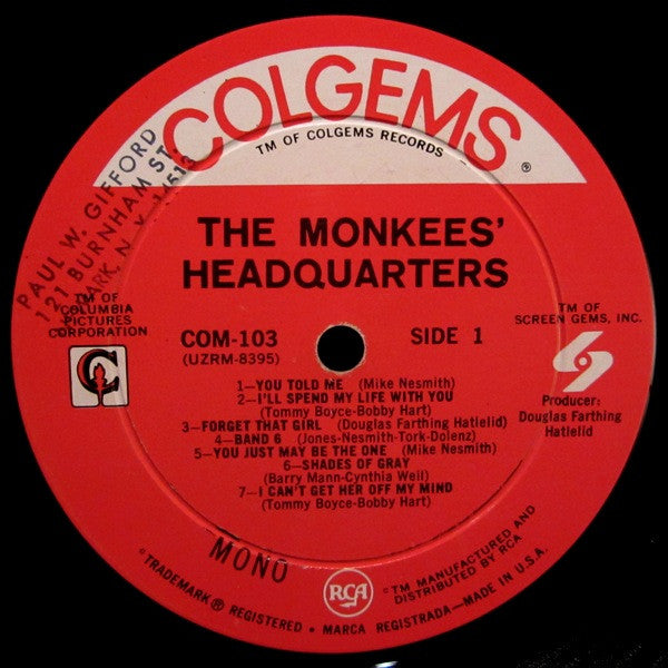 The Monkees : Headquarters (LP, Album, Mono, Roc)