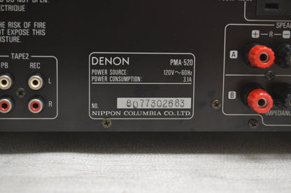 Denon PMA-520 Stereo Integrated Amplifier * 70W RMS * Fully Serviced * Manual