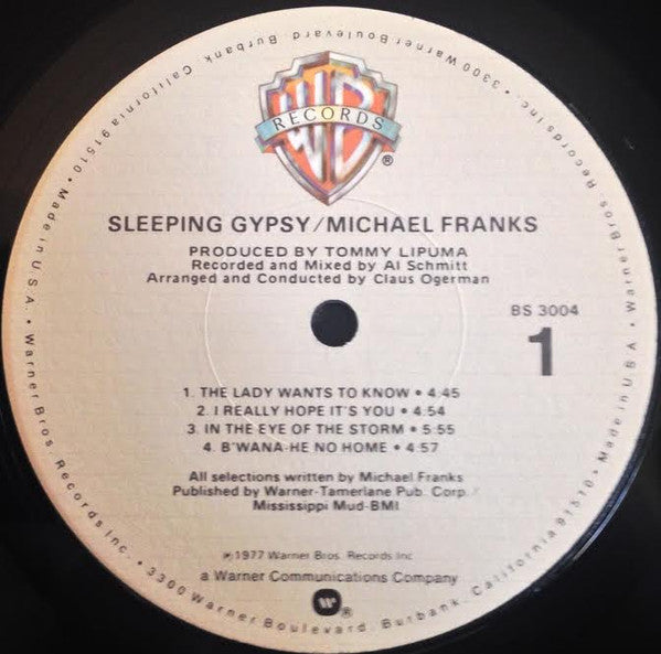 Michael Franks : Sleeping Gypsy (LP, Album, RE, Win)