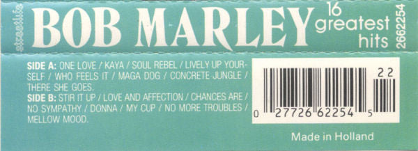 Bob Marley : 16 Greatest Hits (Cass, Comp, Abr)