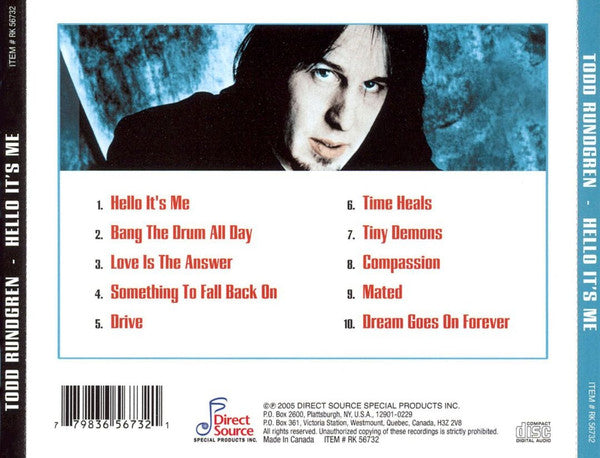 Todd Rundgren : Hello It's Me (CD, Comp)