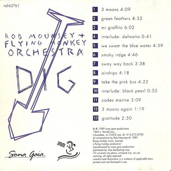 Rob Mounsey + Flying Monkey Orchestra : Dig (CD, Album, Promo)