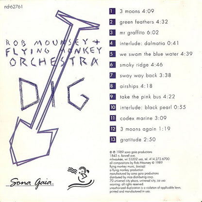 Rob Mounsey + Flying Monkey Orchestra : Dig (CD, Album, Promo)