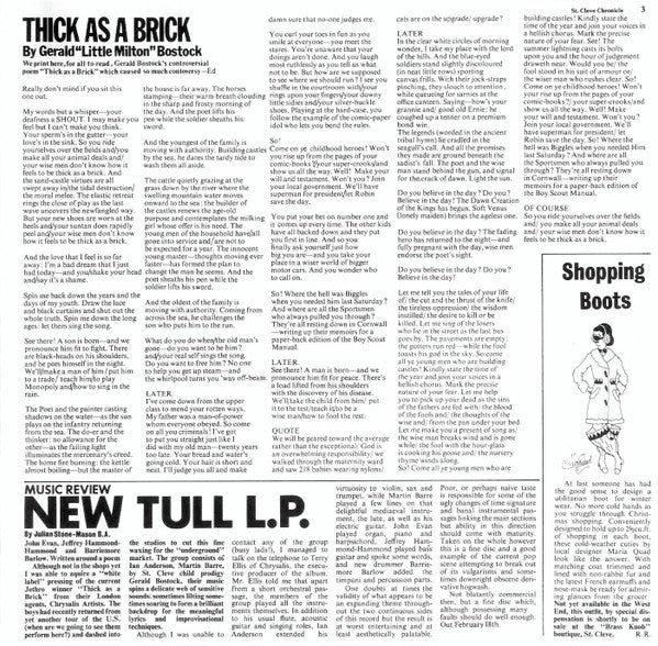 Jethro Tull : Thick As A Brick (CD, Album, RE, Cap)