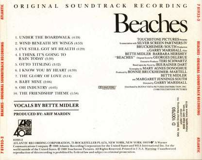 Bette Midler : Beaches (Original Soundtrack Recording) (CD, Album, Club)