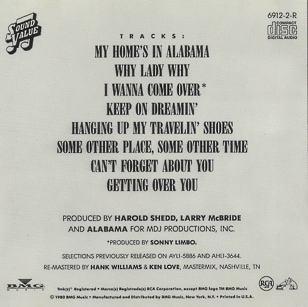 Alabama : My Home's In Alabama (CD, Album, RM)