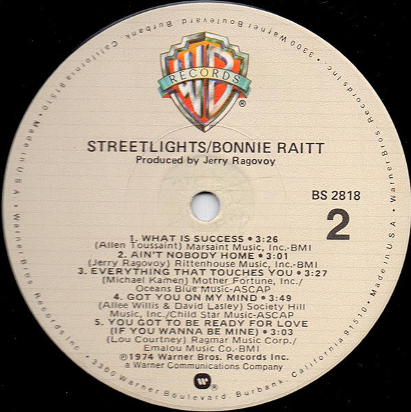 Bonnie Raitt : Streetlights (LP, Album, RE, Los)
