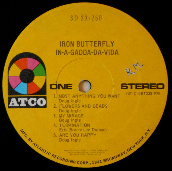 Iron Butterfly : In-A-Gadda-Da-Vida (LP, Album, Club, RP)