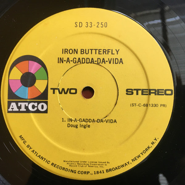 Iron Butterfly : In-A-Gadda-Da-Vida (LP, Album, Club, RP)