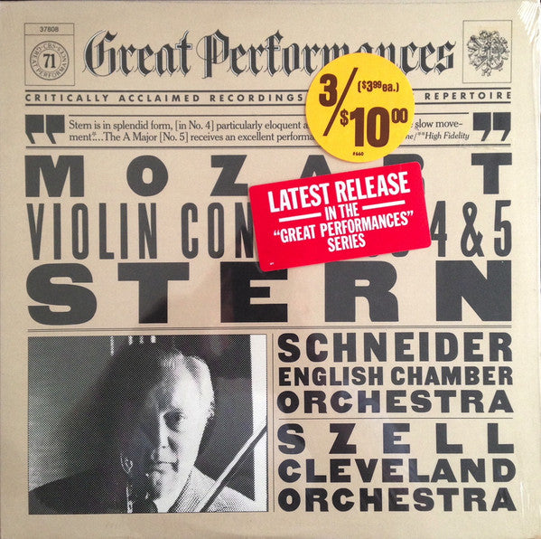 Mozart* / Isaac Stern, Alexander Schneider, English Chamber Orchestra / George Szell, The Cleveland Orchestra : Mozart: Violin Concertos No. 4 & 5 (LP, Comp, RM)