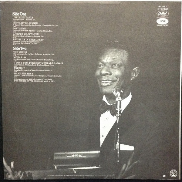 Nat King Cole : Unforgettable (LP, Album, RE)