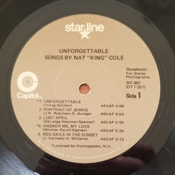 Nat King Cole : Unforgettable (LP, Album, RE)